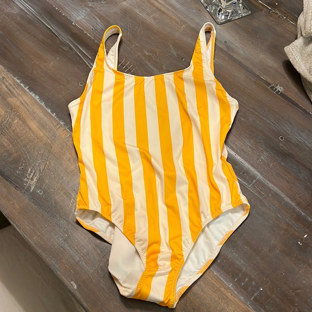 Solid and Striped Bathing Suit New With Tags Sz L
